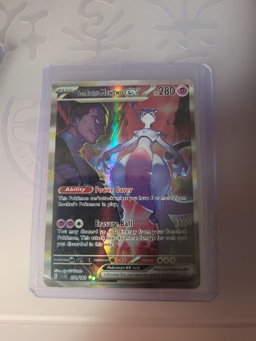 Pokemon Team Rocket's Mewtwo ex Holo - Purple, Pink, Blue